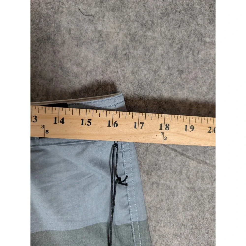 RVCA Mens Striped 17 Inch Short Length 2-Way Stretch Board Shorts Blue/Gray/Org